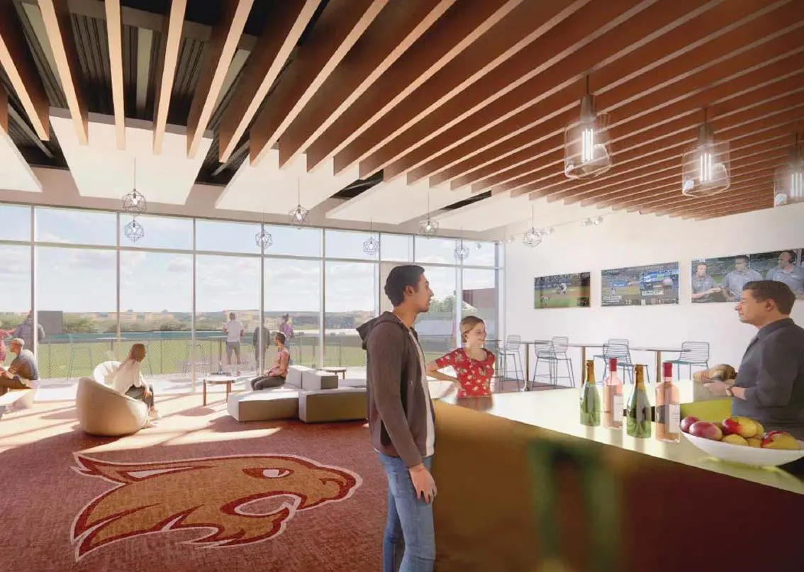 Rendering of people inside new social area