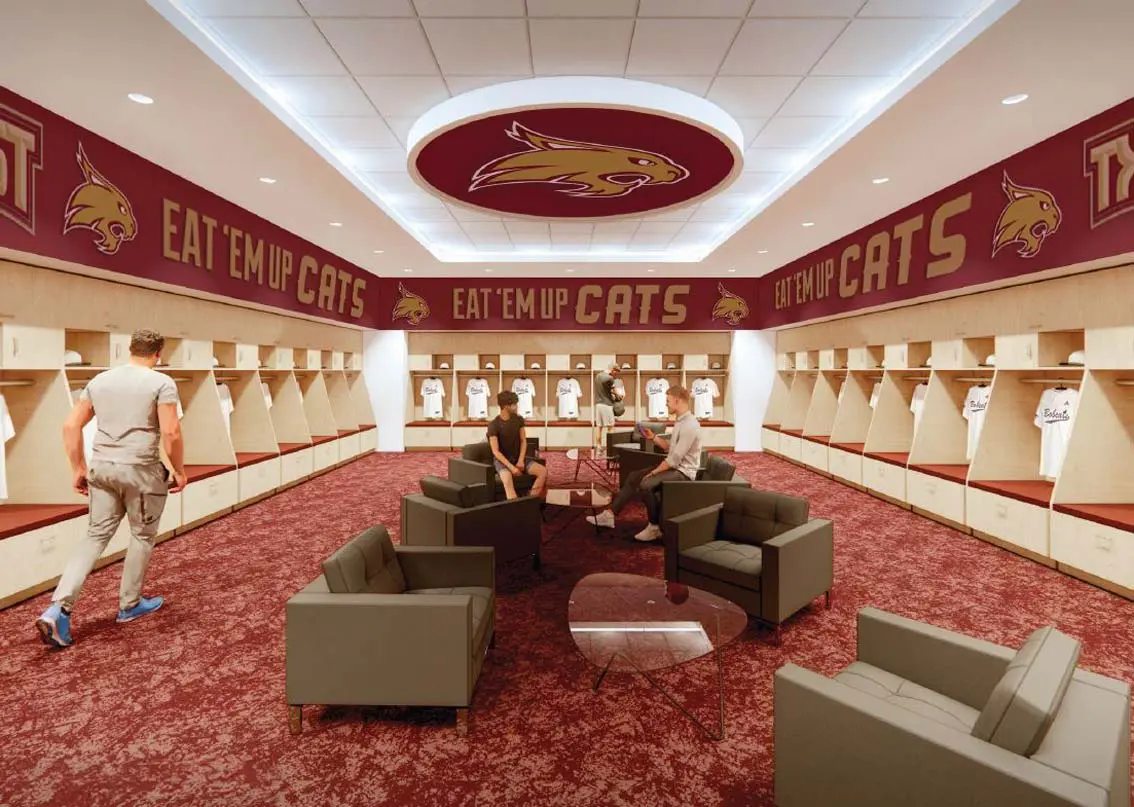 Rendering of players inside new locker room